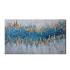 Handmade Oil Painting of an Abstract Drawing on Stretched Canvas