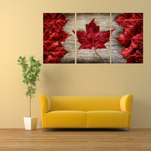Large Rustic Canada Flag Multi Panel Canvas Wall