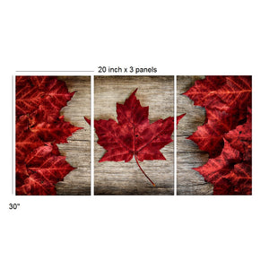 Large Rustic Canada Flag Multi Panel Canvas Wall
