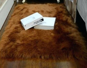 Premium Super Soft Fluffy Area Rug for Home Decor in Copper Brown