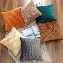 Pillow Case Cushion Cover Throw and Pillow Insert in ORANGE Color - Set of 2 with Zipper
