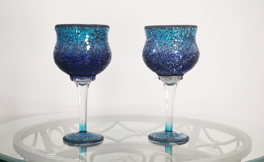 One Piece of Goblets in Teal and Ocean Blue