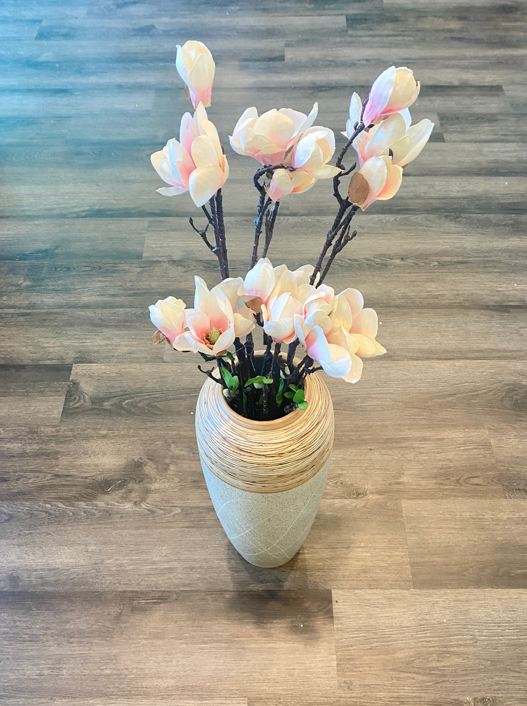 Flower long stem of Real Touch Silk Flower in Light PINK & CREAM, Faux silk flowers for Long Vases