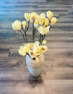 Flower long stem of Real Touch Silk Flower in CREAM, Faux silk flowers for Long Vases