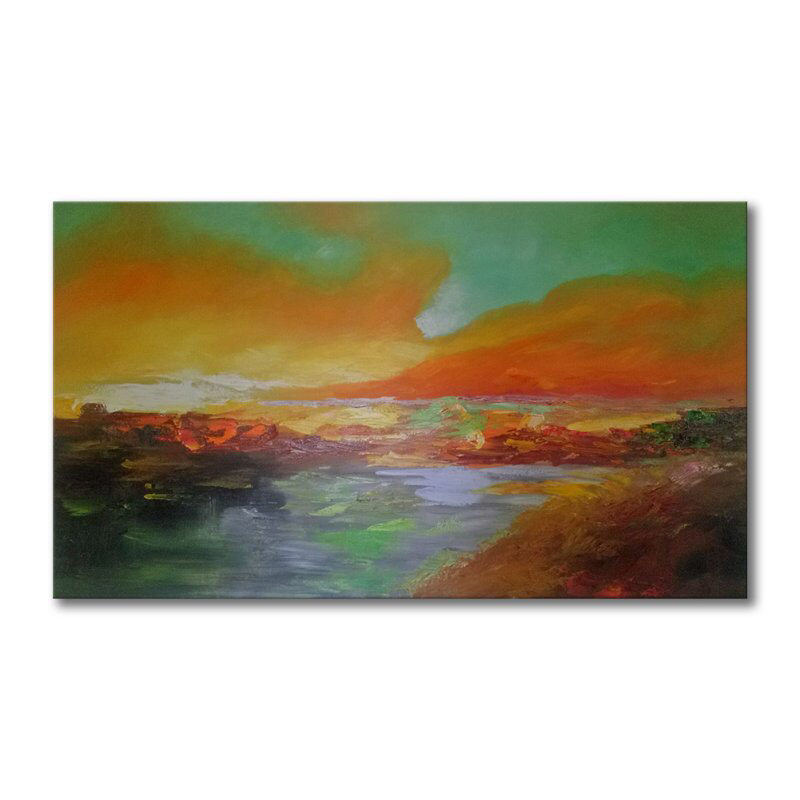 Handmade Abstract Oil Painting on Canvas of Landscape