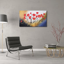 Handmade Oil Painting on Stretched Canvas of Poppy Flowers