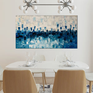 Handmade Oil Painting of Mosaic Art on Stretched Canvas