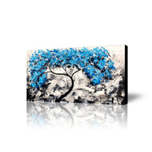 Premium Quality 100% Handmade Oil Painting on Canvas of Blue  Tree