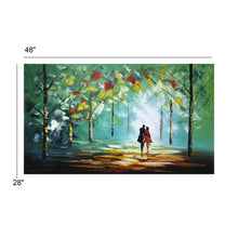 Handmade Oil Painting of Beautiful Romantic View on Stretched Canvas