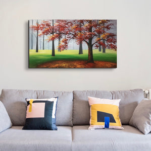 Handmade Oil Painting of Landscape  on Stretched Canvas