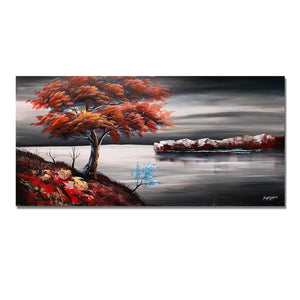 Huge Handmade Oil Painting of Landscape  on Stretched Canvas