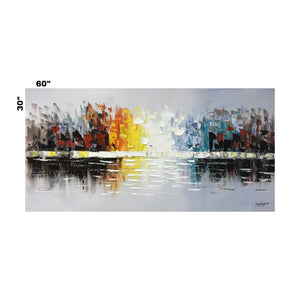 Huge Abstract Handmade Oil Painting on Stretched Canvas in Colors