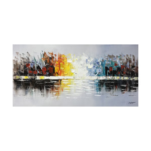 Huge Abstract Handmade Oil Painting on Stretched Canvas in Colors