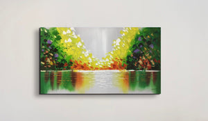 Abstract Handmade Oil Painting on Stretched Canvas in Colors