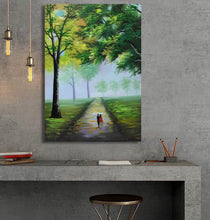 Huge Handmade Oil Painting of Love Atmosphere in Green Landscape on Stretched Canvas