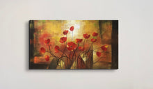 Handmade Oil Painting of Red Poppy on Stretched Canvas