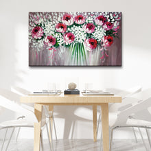 Handmade Oil Painting of Pink Roses  on Stretched Canvas