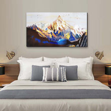 Handmade Oil Painting of Landscape Mountain View on Stretched Canvas