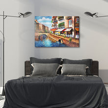 Large Handmade Oil Painting of Venice City on Stretched Canvas