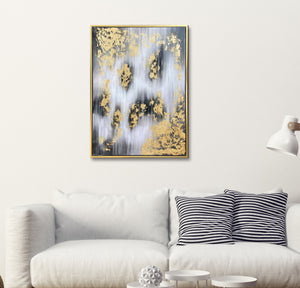 Abstract Handmade Oil Painting on Stretched Canvas with Extra Floating Frame