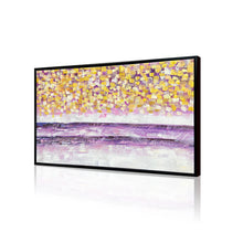Abstract Handmade Oil Painting on Stretched Canvas with Extra Black Floating Frame