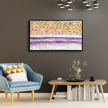 Abstract Handmade Oil Painting on Stretched Canvas with Extra Black Floating Frame