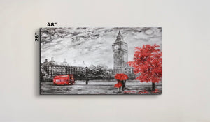High Quality Art Print on Stretched Canvas of London Streets