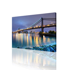 High Quality Art Print  of Bridge Skyline View on Stretched Canvas