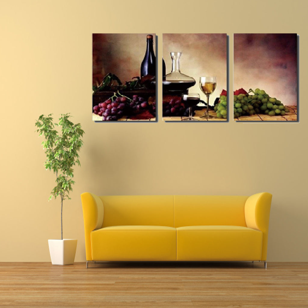 High Quality Art Print on Stretched Canvas of Three Picture Set in Group