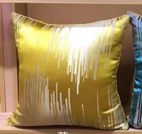 Pillow Case Cushion Cover Throw and Pillow Insert in YELLOW Color - Set of 2 with Zipper