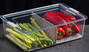 Stackable Acrylic Fridge Organizers with Cover