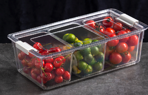 Stackable Acrylic Fridge Organizers with Cover