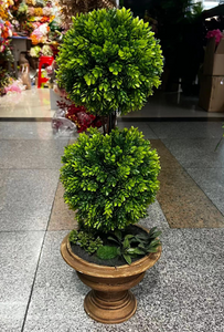 Unique Artificial Tree Handmade in a Decorated Brown Planter