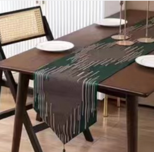 Table Runner Long Elegant Table Runners with Handmade Multi-Tassels for Dining Room Dresser Party