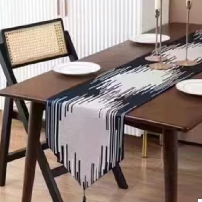 Table Runner Long Elegant Table Runners with Handmade Multi-Tassels for Dining Room Dresser Party