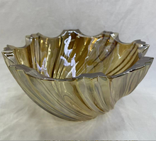 Glass Decorative Bowl Round Thick Glass in Gold, Black & Crystal Transparent Colour