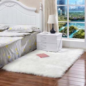Area Rugs Fluffy Super Soft Premium for Home Decor in White | Washable