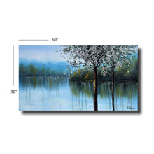 Huge Handmade Oil Painting  of Blue Landscape on Stretched Canvas