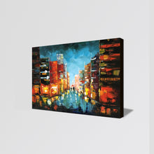 Large Abstract Buildings Handmade Oil Painting on Stretched Canvas