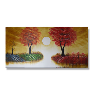Huge Handmade Oil Painting of Landscape on Stretched Canvas