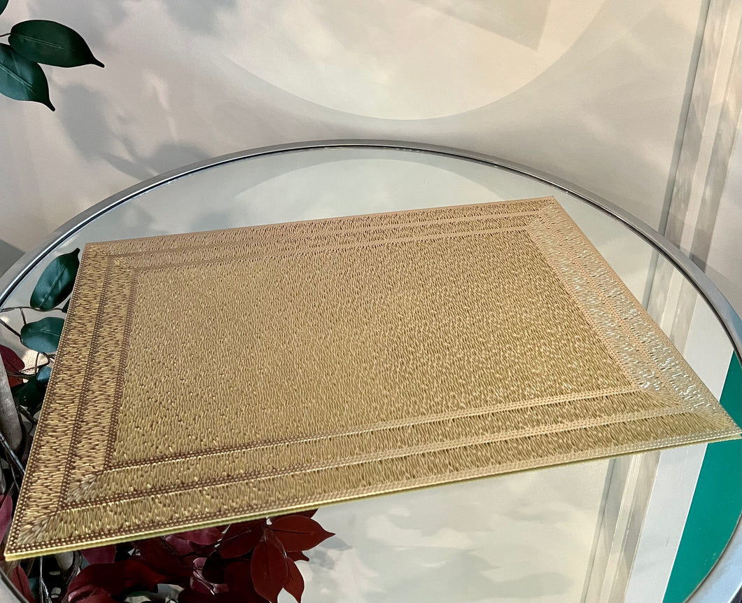 Placemats in Metallic Gold Rectangular for Dining Table Wedding Parties Accent Centrepiece
