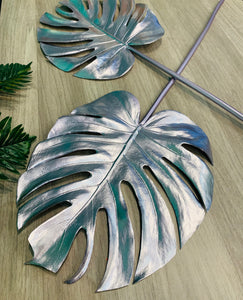 Flowers Artificial Palm Plant Leaf Leather Large Palm Stem Leaves Faux Turtle Leaf Made from PU Leather