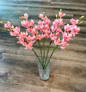 Flower long stem of Artificial Silk in PINK, Faux flowers for Long Vases
