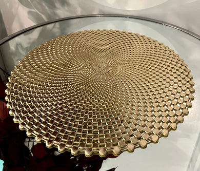 Placemats in Gold Round for Dining Table Wedding Parties Accent Centrepiece