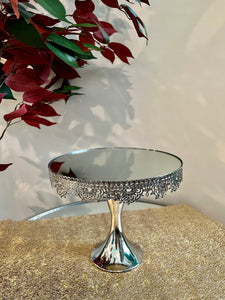 Round Stand Mirror Party Wedding in Silver Cake Stand