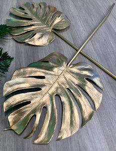 Flowers Artificial Palm Plant Leaf Leather Large Palm Stem Leaves Faux Turtle Leaf Made from PU Leather