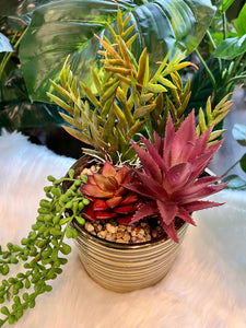 Artificial Plant Colored in a Gold Pot