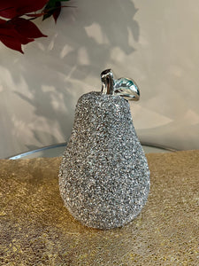 Centre Piece Metallic Pear Crystal Crushed in Gold/Silver