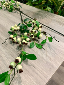 Flowers Artificial Berries Stems with Green Leaves Berry Branches Multi Colors for Home Decor in Multi Colors