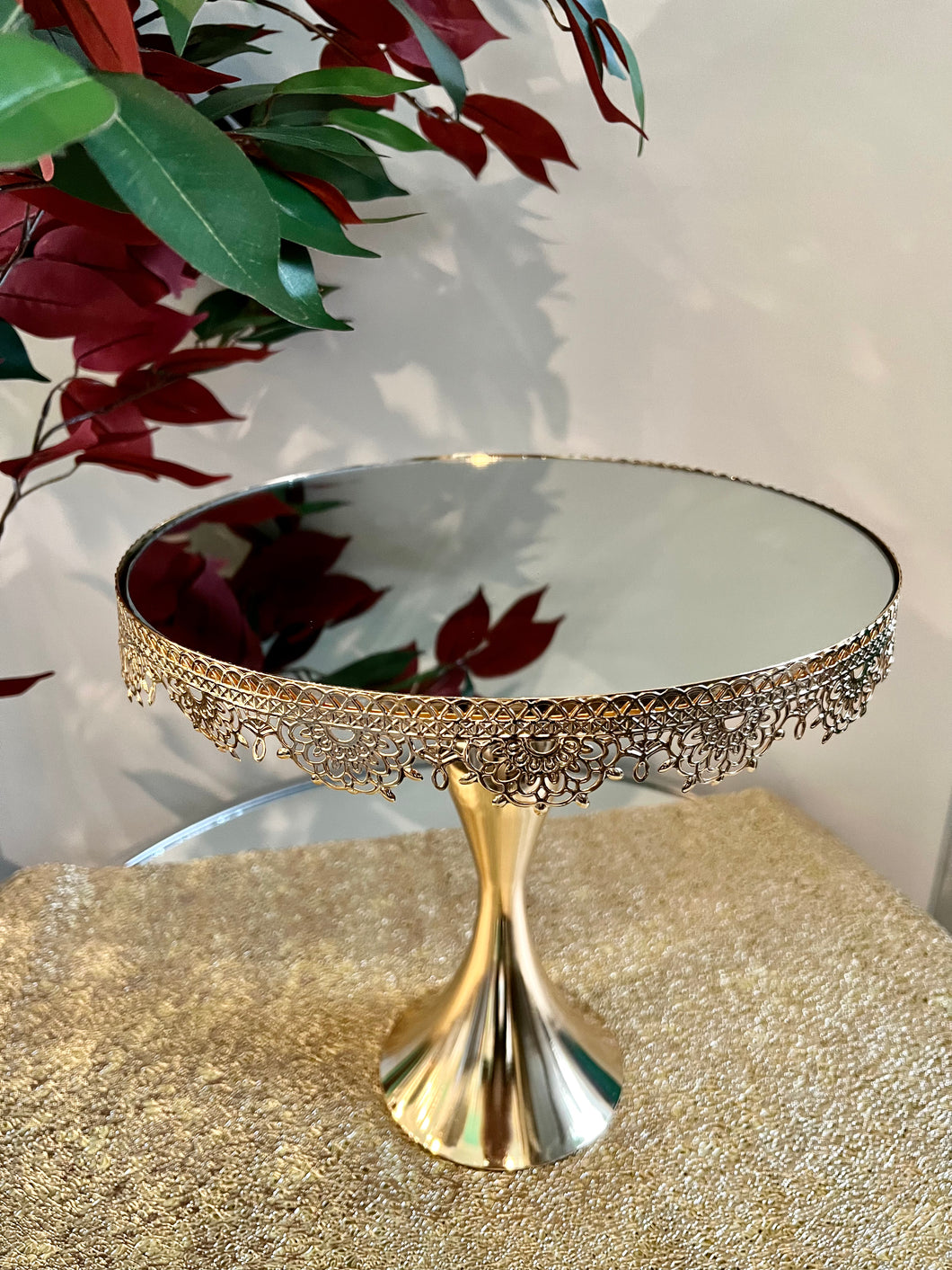 Round Stand Mirror Party Wedding in Gold Cake Stand